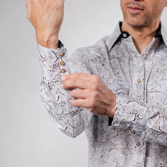 Camisa Cactus Est Floy Hojas Bca 129