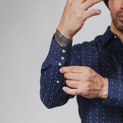 Camisa Hannover Est Punto Azul Flor/Bco 352