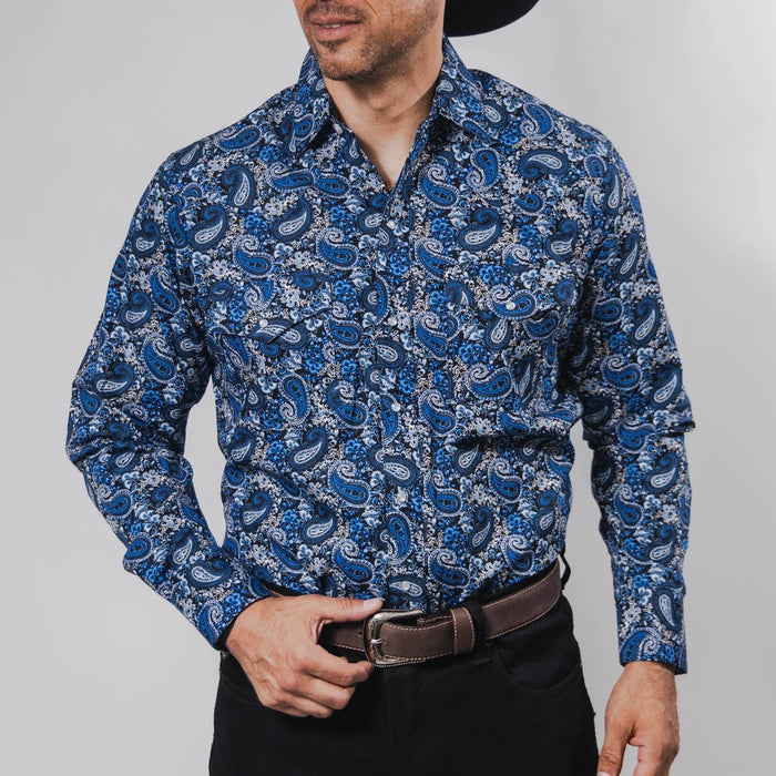 Camisa Hannover Estampada Amibas Azul/Blanco 367