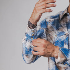 Camisa Rodeo West Est Azul/Blanco 036