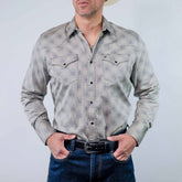 Camisa 1800 West Est Puntos Negro/Gris 034