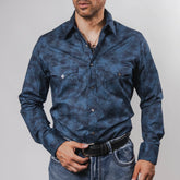 Camisa Rock&Roll Est Geo Print Azul 049