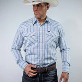 Camisa Wrangler Painted Cuadros Celeste/Azul/Blanco 261