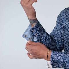 Camisa Wrangler Retro Est Azul/Blanco Amibas 265