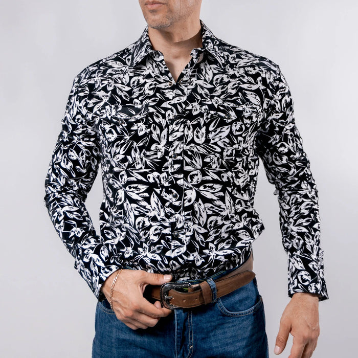 Camisa Wild Bull Estampada Flock Negro/Blanco 080