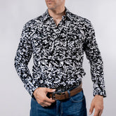 Camisa Wild Bull Est Flock Negro/Bco 080