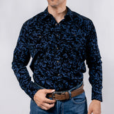 Camisa Wild Bull Est Flock Navy/Negro 081