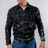 Camisa Wild Bull Est Flock Negro 083