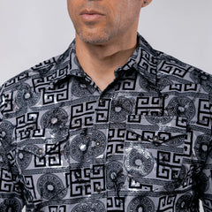 Camisa Wild Bull Est Flock Gris 085