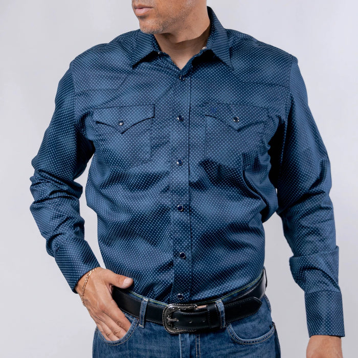 Camisa 1800 West Estampada Punt Azul/Celeste 014