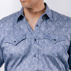 Camisa 1800 West Est Amibas Azul 016
