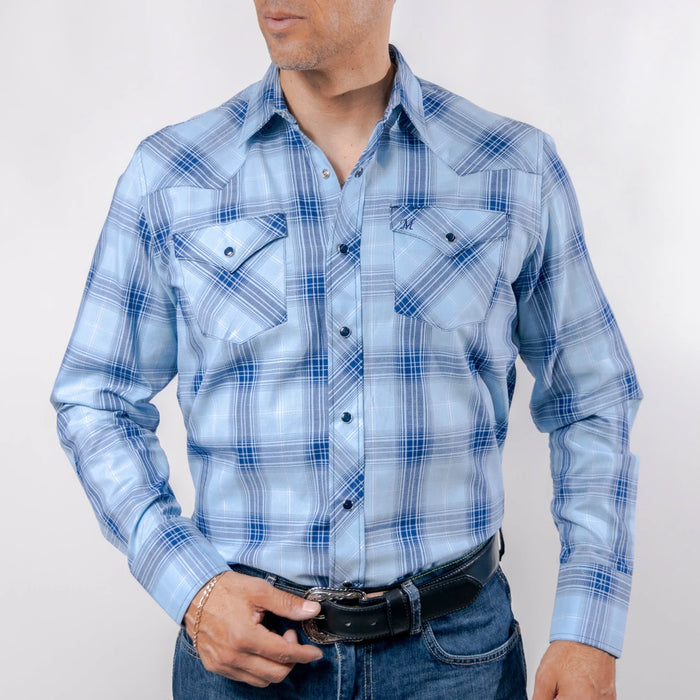 Camisa 1800 West Cuadros Azul/Celeste 017