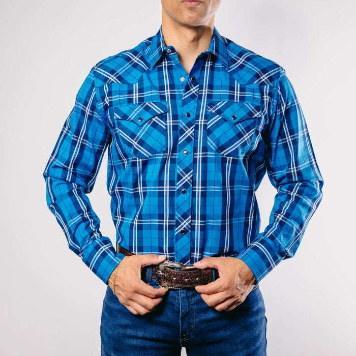 Camisa 1800 West Cuadros Azul 002