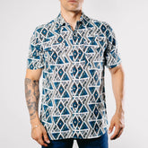 Camisa Bochi MC Est Gris/Rombos 013