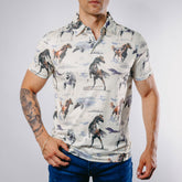 Polo Platini Fit Beige Horses 035