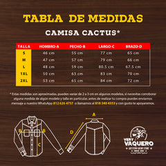 Camisa Cactus Bord Negro Oro 087