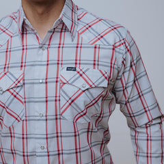 Camisa Wrangler Cua Blanco/Rojo 200