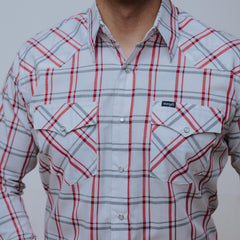 Camisa Wrangler Cua Blanco/Rojo 200