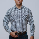 Camisa American West Est Blanco Navajo 022