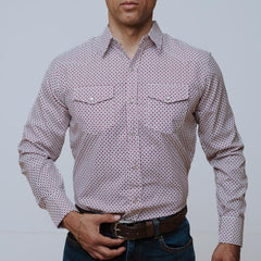 Camisa American West Est Blanco Cruz 023