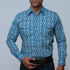 Camisa Wrangler Checotah Turquesa 187