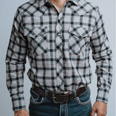 Camisa Hannover Cua Franela Gris Negro 360