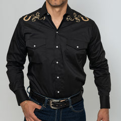 Camisa Hannover Bord Herrad Negra 212