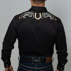 Camisa Hannover Bord Herrad Negra 212