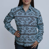 Blusa American West Est Checotah Celeste 007