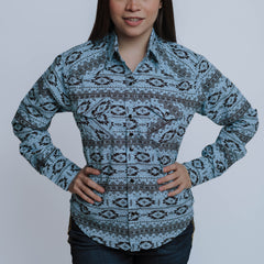 Blusa American West Est Checotah Celeste 007