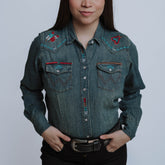 Blusa Wrangler Mezclilla Bord Navajo 065