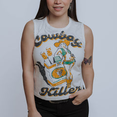 Crop Top Country Deep Cowboy Killer White 006