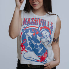 Crop Top Country Deep Nashville White 007