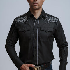 Camisa Wild Bull Bord Negra Plat 069