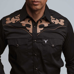 Camisa Cactus Bord Negro Oro 087