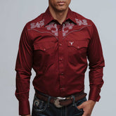 Camisa Cactus Bord Vino Plata 089