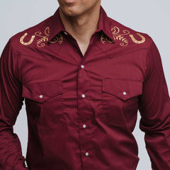 Camisa Hannover Bord Herrad Vino 213