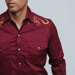 Camisa Hannover Bord Herrad Vino 213