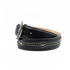 Cinto De Pura Sangre Rombos Hilo Negro 027