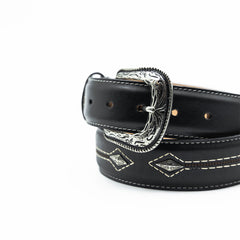 Cinto De Pura Sangre Rombos Hilo Negro 027