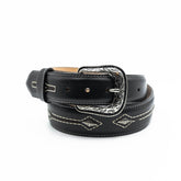 Cinto De Pura Sangre Rombos Hilo Negro 027