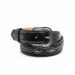 Cinto De Pura Sangre Rombos Hilo Negro 027