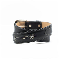 Cinto De Pura Sangre Rombos Hilo Negro 027