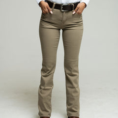 Pantalón V Tex Cintura Alta Beige 007