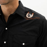 Camisa Vaquera Hannover Bordada Caballo Negro HAN1143 - Very Vaquero