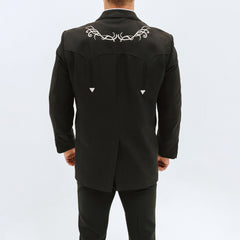 Traje Vaquero Far West Negro Bordado Hueso 699 - Very Vaquero