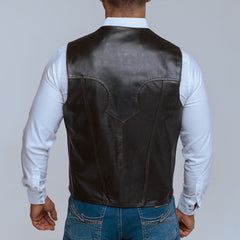 Chaleco VV Piel Liso Café 002