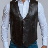 Chaleco VV Piel Liso Café 002