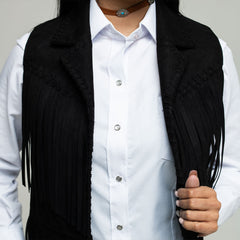 Chaleco VVC Tejido Flecos Negro 006