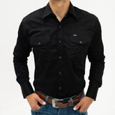 Camisa Wrangler Basica Lisa Negra 046